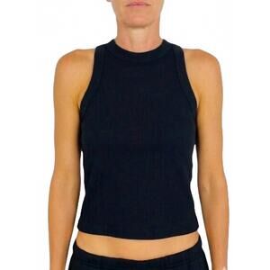 NEW MERAKI gretchen ribbed tank top in black